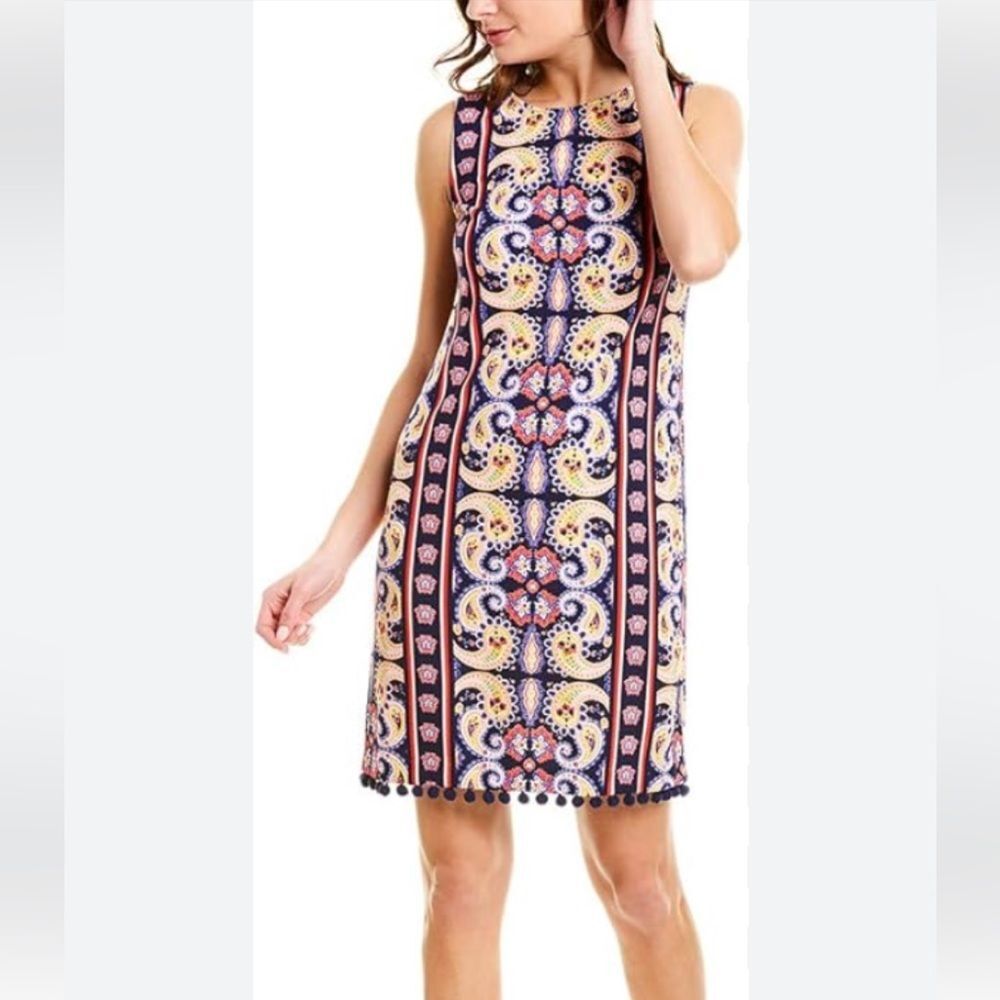 Laundry By Shelli Segal Textured Knit Dress Size 4 Summer Travel Career EUC